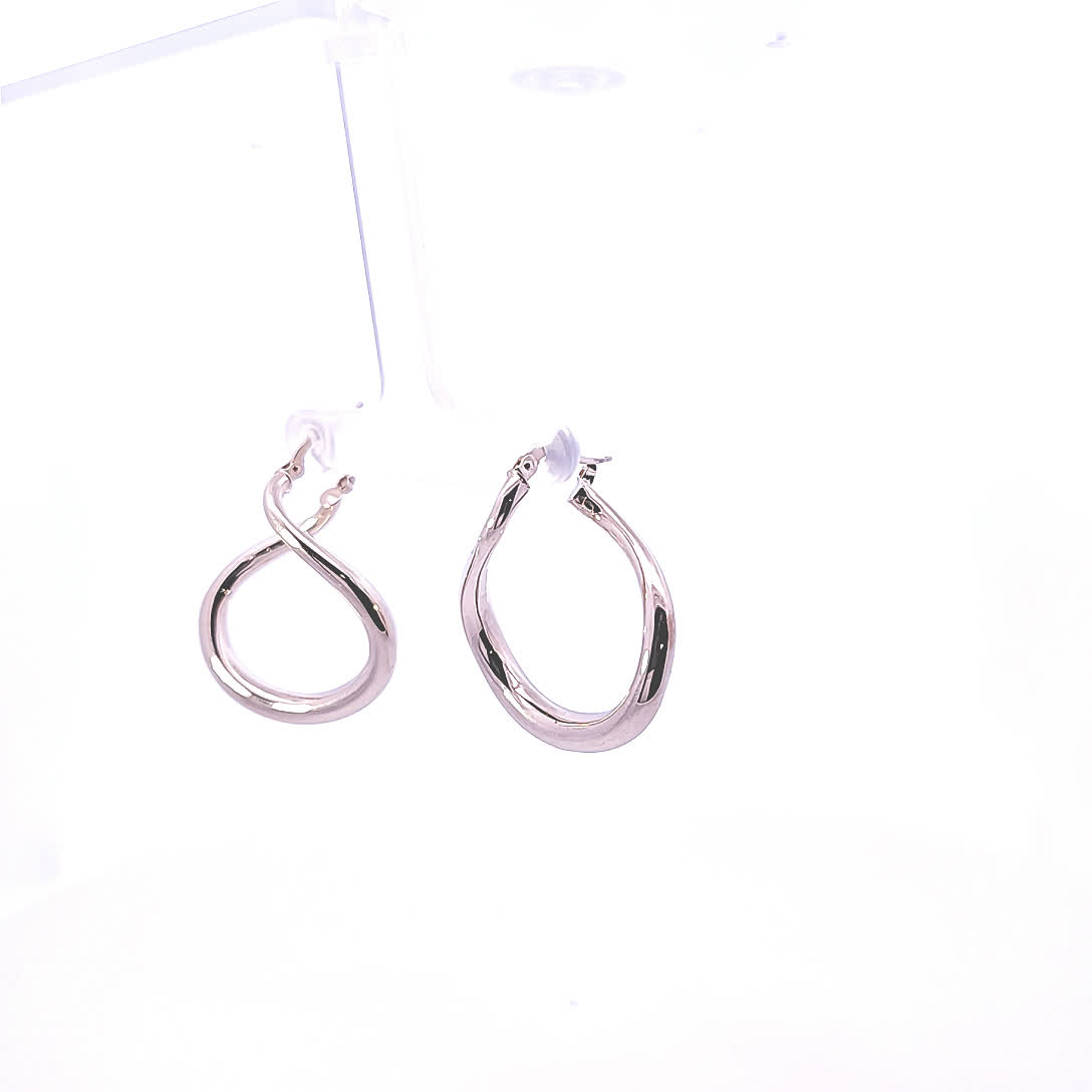 14k Polished Twisted Hoop Earrings