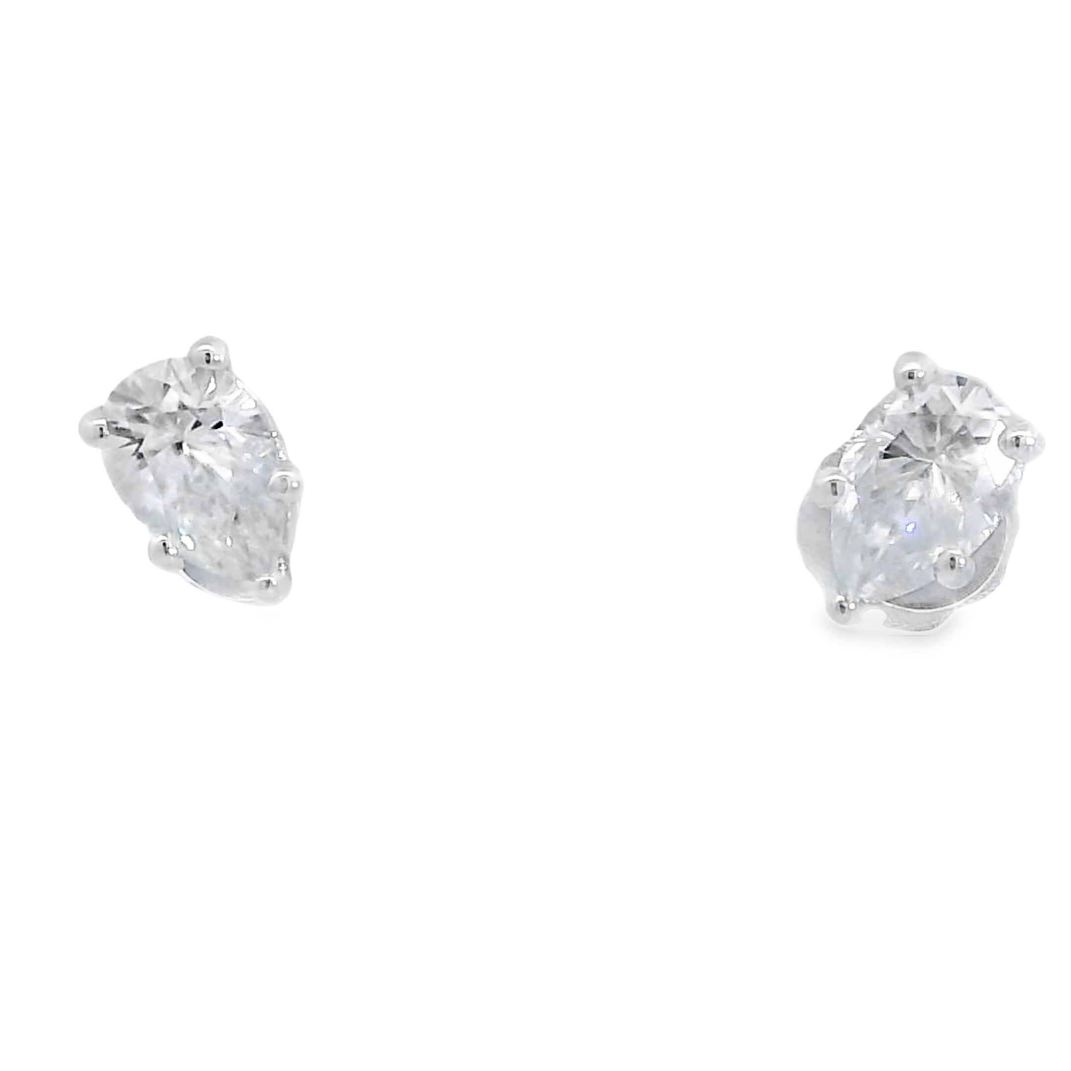Moissanite Pear Shape Stud Earrings
