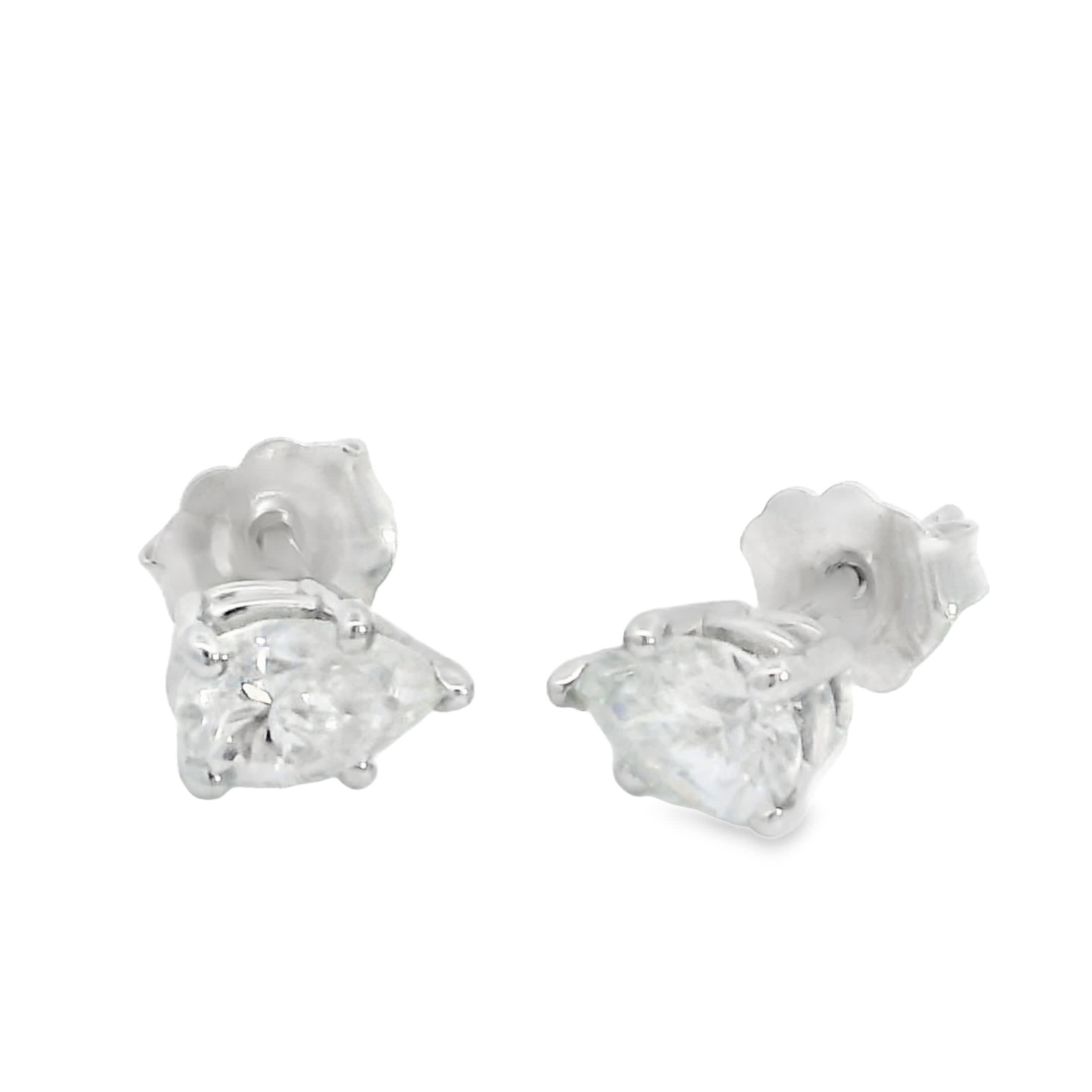 Moissanite Pear Shape Stud Earrings