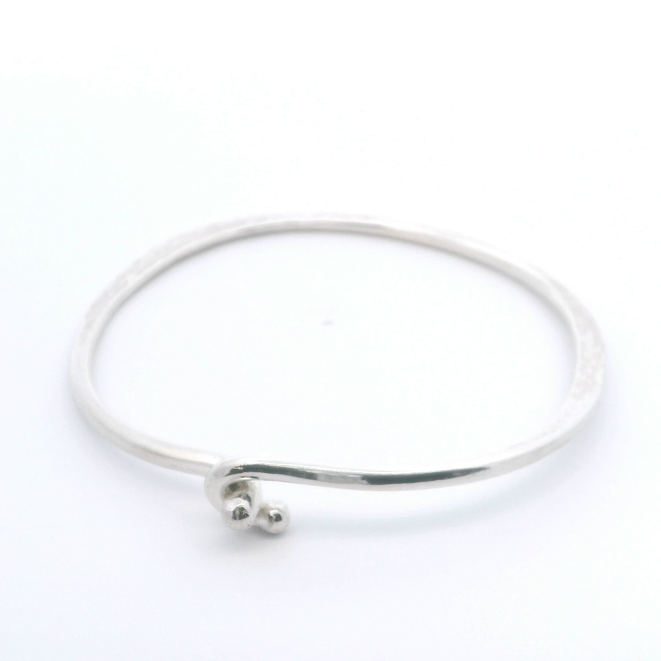 Hammered Sterling Silver Bangle Bracelet