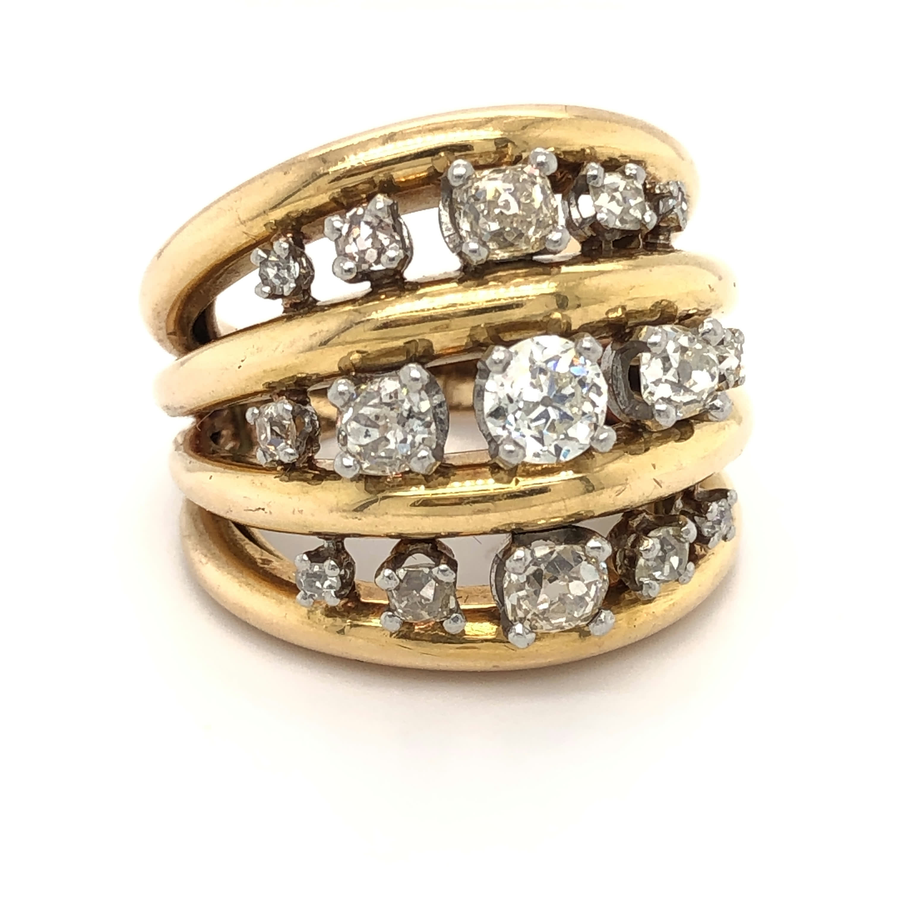18K French Diamond Ring