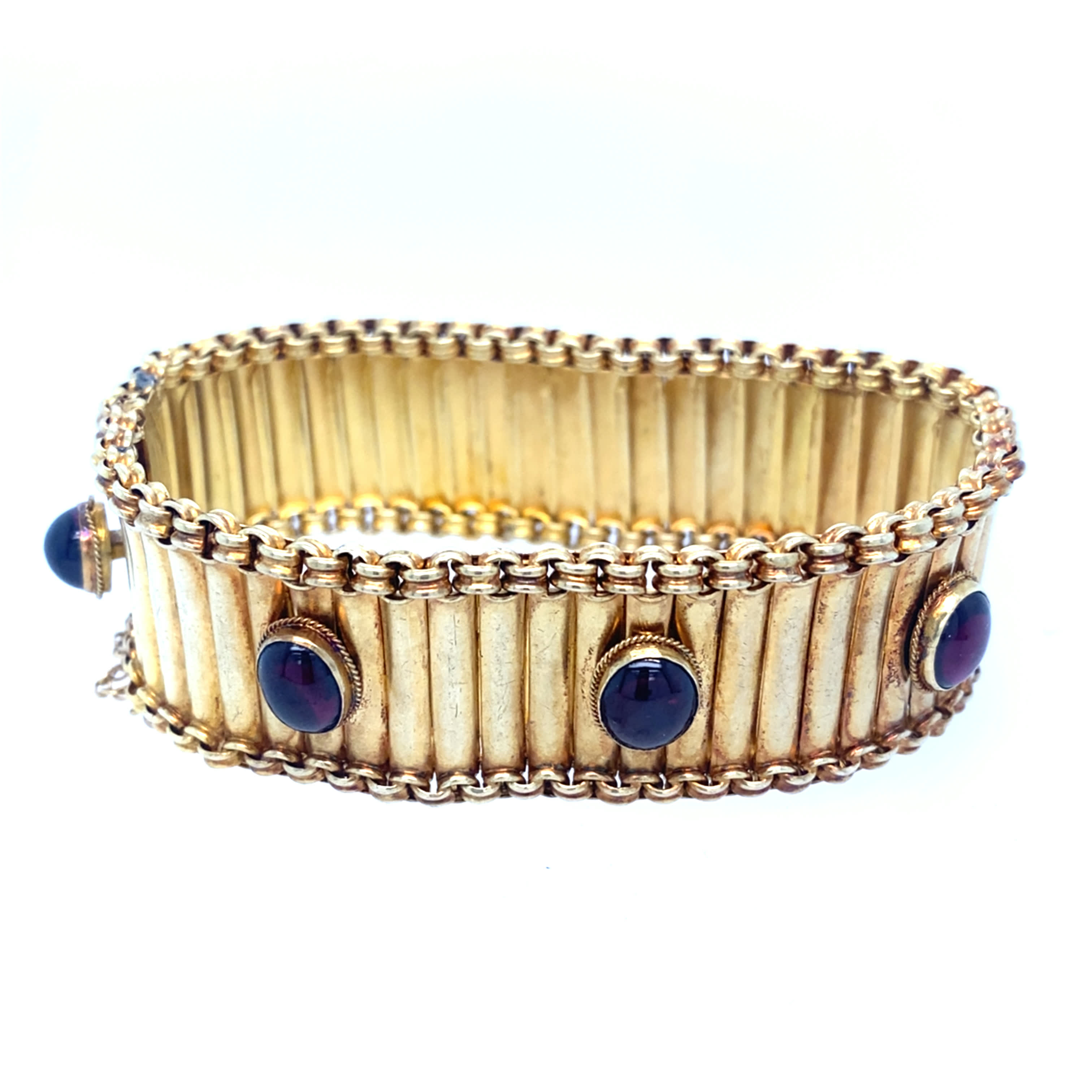ca 1860 15K Gold and Garnet Bracelet