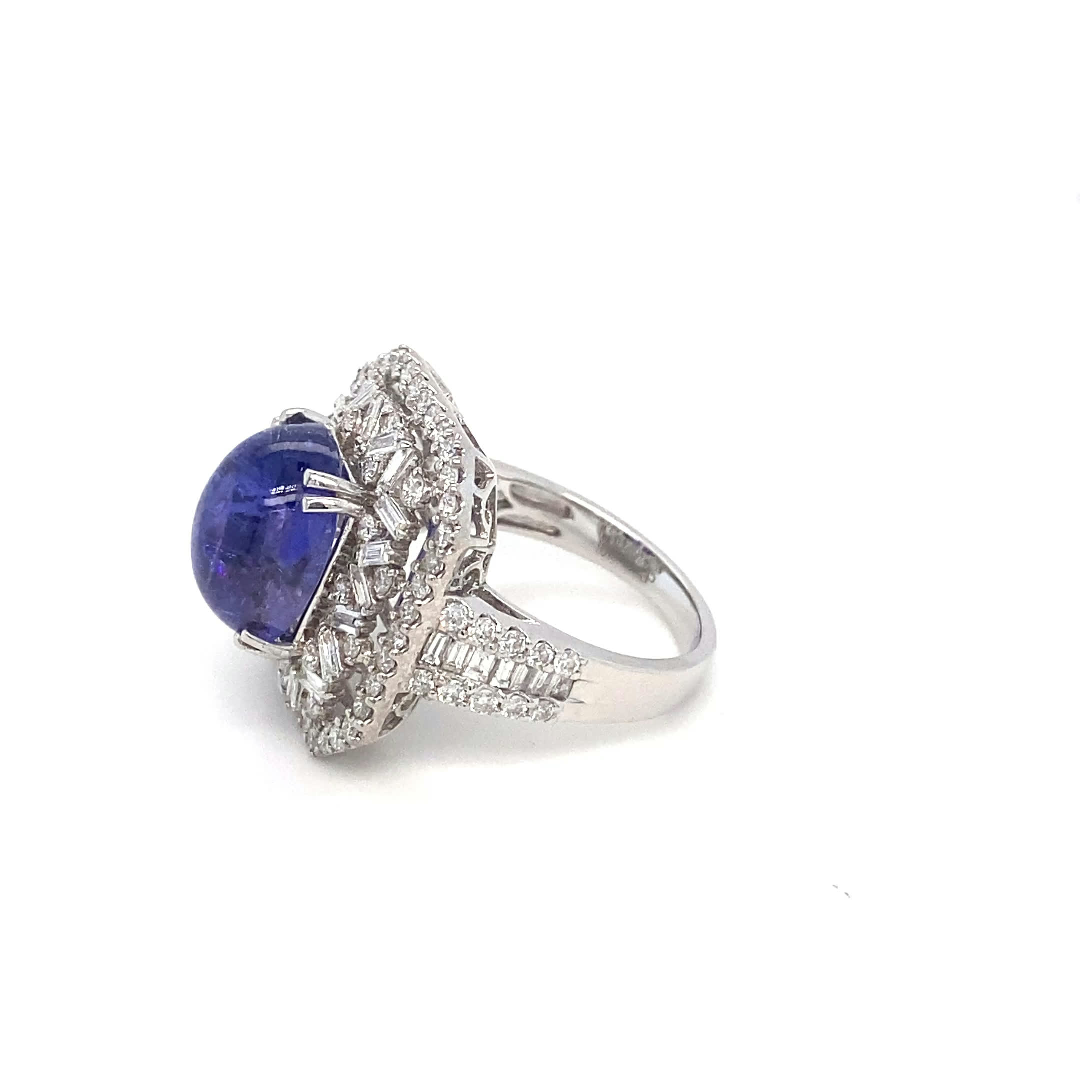 Tanzanite Cabochon Ring