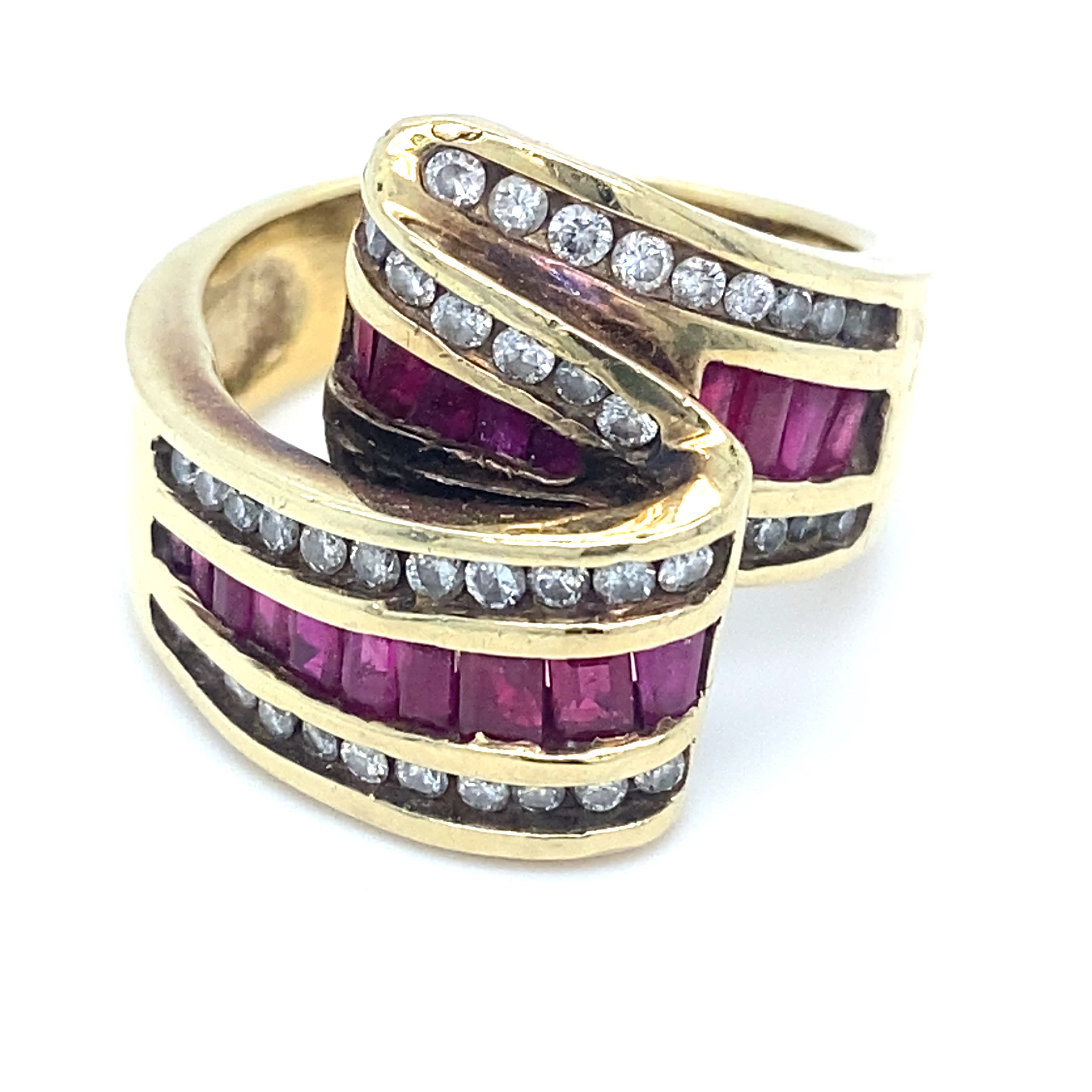 Ruby and Diamond Wave Ring