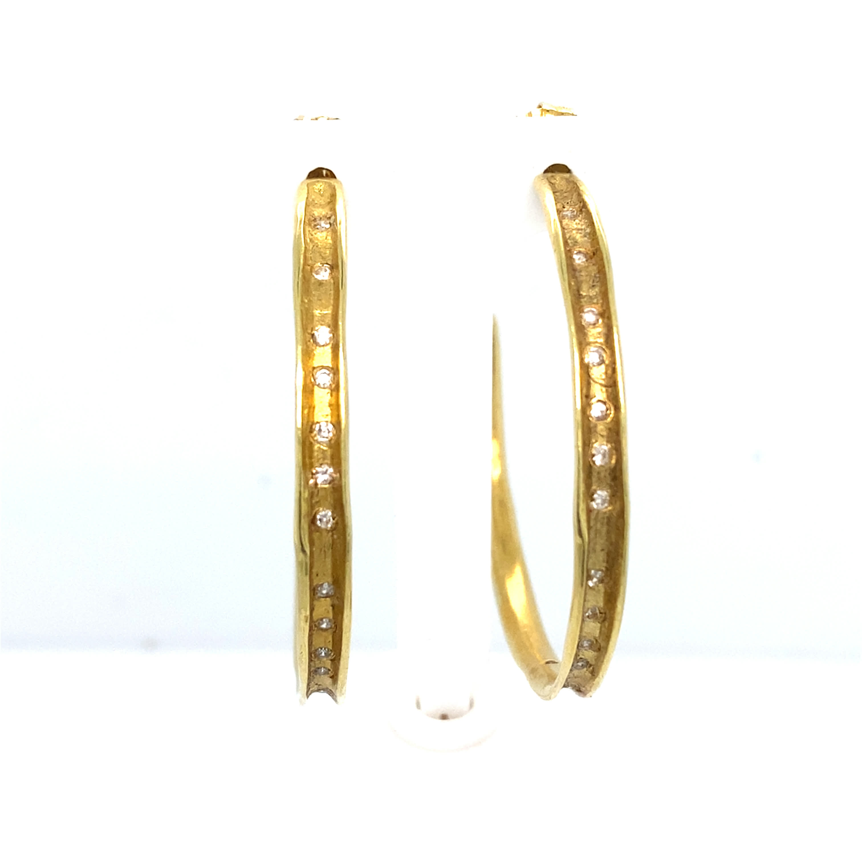18K approx 0.50ct Diamond Hoop Earrings 12.5gm