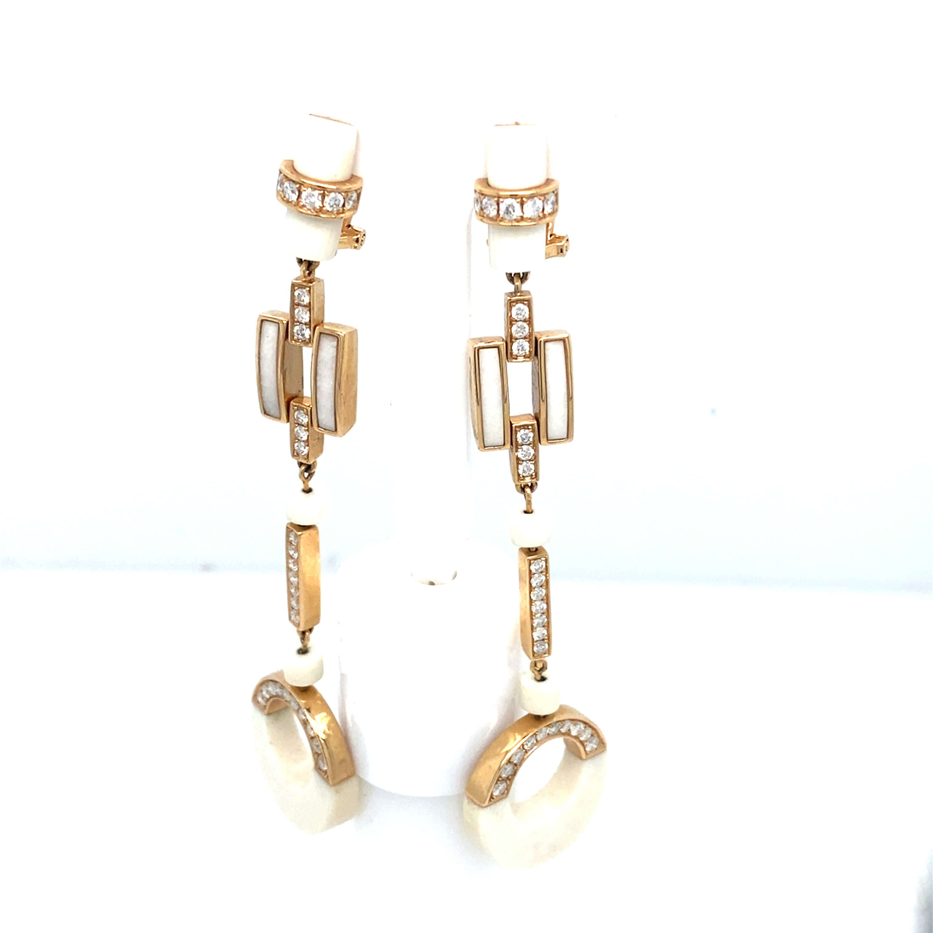 Marina B White Agate Earrings