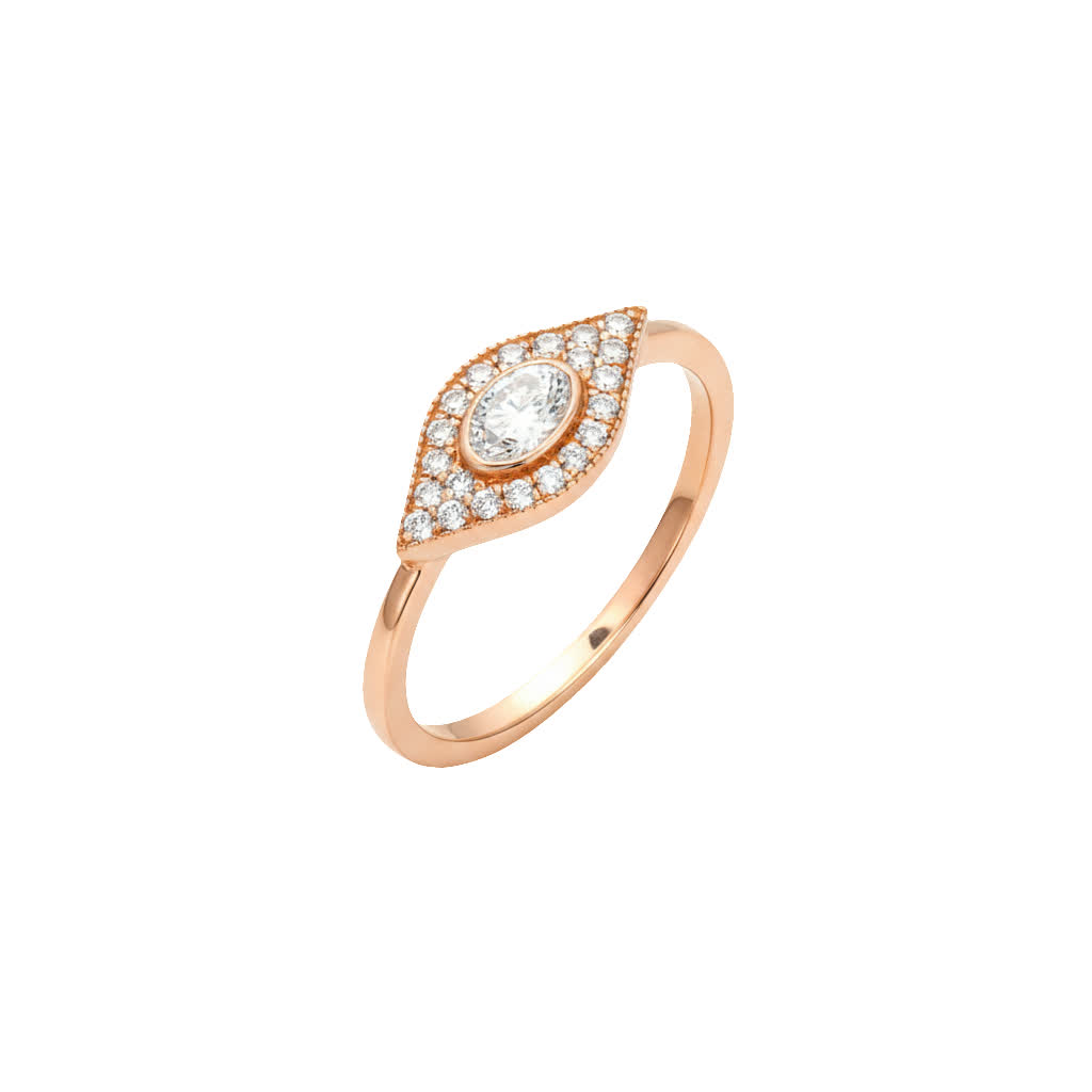 Oval Kesim Pırlanta Göz Yüzük