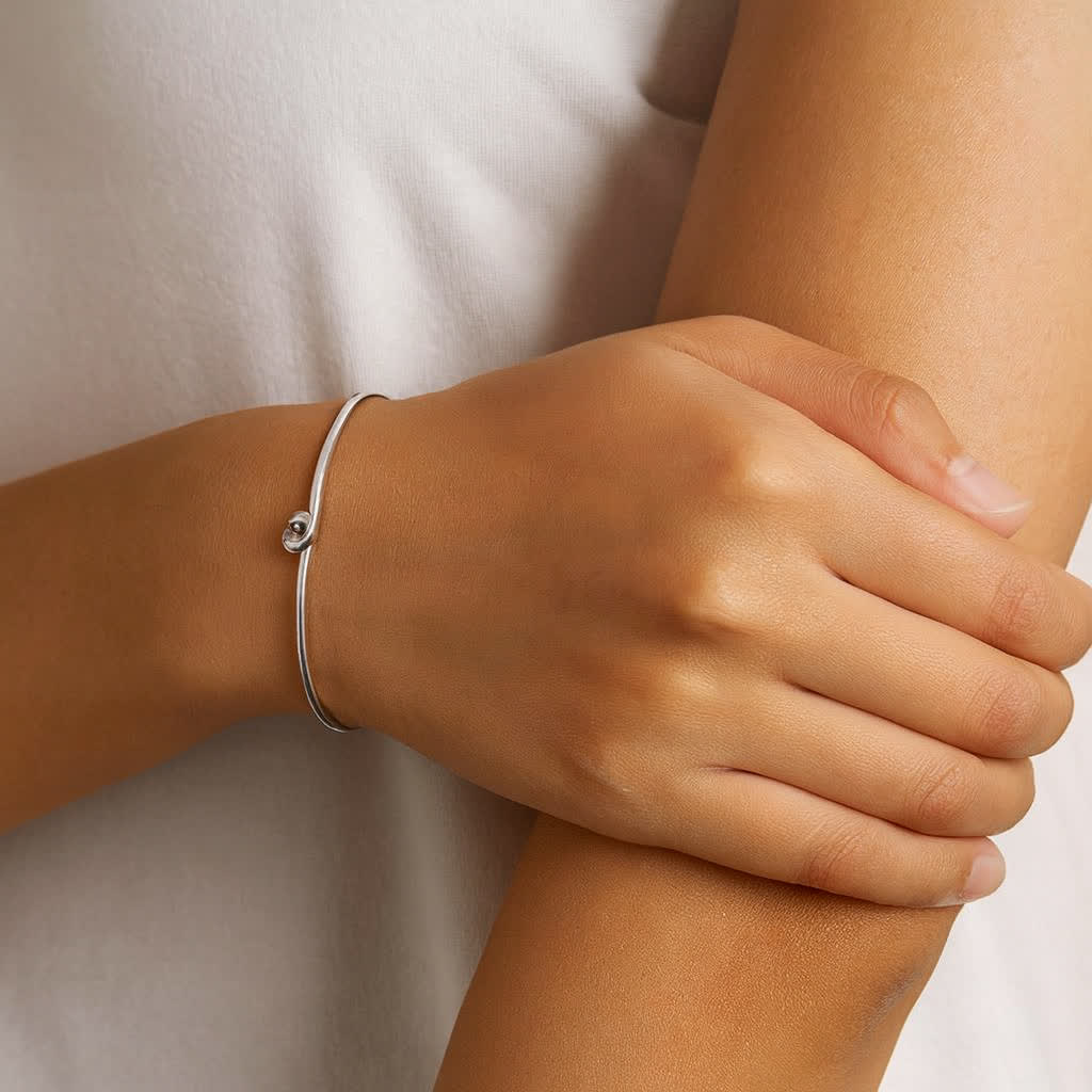 Hammered Sterling Silver Bangle Bracelet